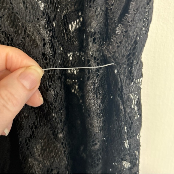 NWOT WORTHINGTON  2 Piece Size‎ 12 Lingerie Black Floral Lace Robe Black Nightie - Picture 10 of 16